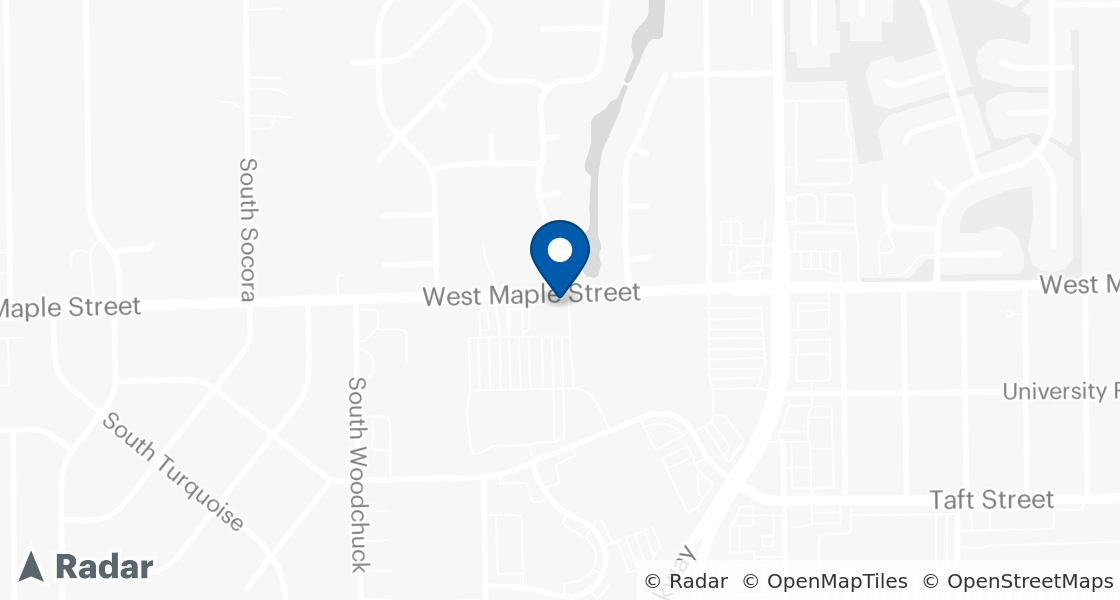 Map of Dairy Queen Location:: 7777 W Maple St, Wichita, KS, 67209